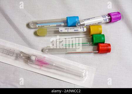 Miami Beach Floride, Mt. Centre médical Mount Sinai,hôpital,soins,salle d'urgence,aiguille hypodermique,tubes à essai,FL100207014 Banque D'Images