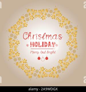 Carte de collection de Noël, avec l'élément de floral frame. Vector Illustration de Vecteur