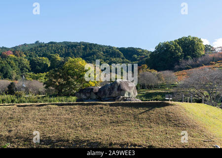 Monticule, Kofun Village Asuka, Préfecture de Nara, Japon Banque D'Images