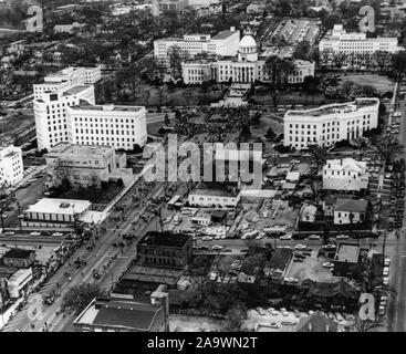Photo aérienne de l'Selma à Montgomery manifestation d'atteindre le Texas Capitol building le 25 mars 1965. (USA) Banque D'Images
