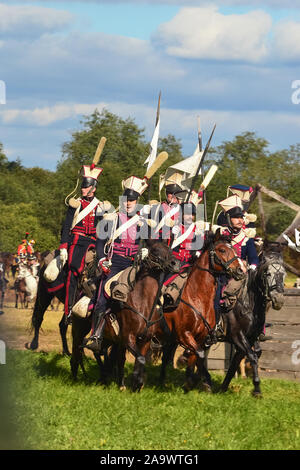 La reconstruction de la bataille de Borodino entre les armées française et russe en 1812. La Russie, dans la région de Moscou, La Moskowa village 1 Septembre 2012 Banque D'Images