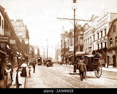 Lower Briggate, Leeds début des années 1900 Banque D'Images