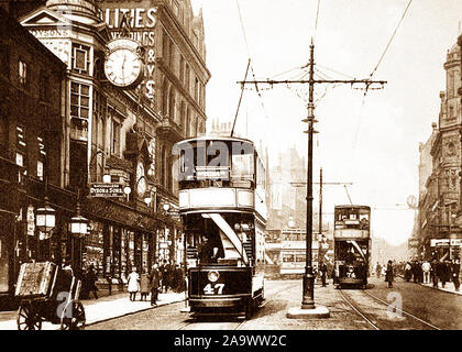 Lower Briggate, Leeds début des années 1900 Banque D'Images