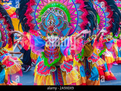 Participants au festival Masskara à Bacolod Philippines Banque D'Images