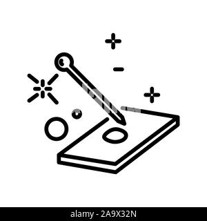 La recherche de laboratoire, l'échantillon de sang et l'analyse de test sur l'icône de la ligne isolée Illustration de Vecteur