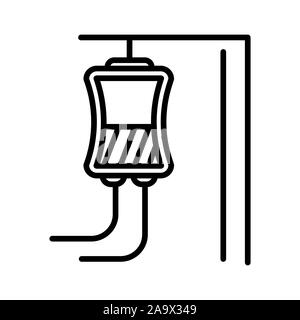 Sac de sang et l'icône de la ligne isolée compte-gouttes, de dons et de charité Illustration de Vecteur