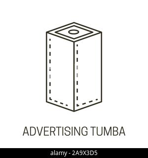 Tumba publicité banner ou sur l'icône de la ligne isolée Illustration de Vecteur