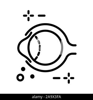 Anatomie de l'œil humain et l'icône de la ligne isolée structure globe oculaire Illustration de Vecteur