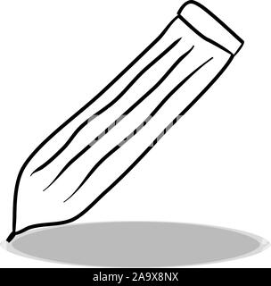 L'icône de crayon sur fond blanc, modèle plat, dessin à la main. Illustration de la papeterie, symbole de contour Illustration de Vecteur