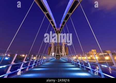 Le pont de Lowry, Salford Quays, Manchester, Angleterre Banque D'Images