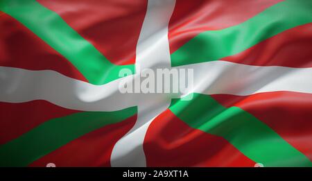 Ikurriña, drapeau officiel du Pays Basque. Banque D'Images