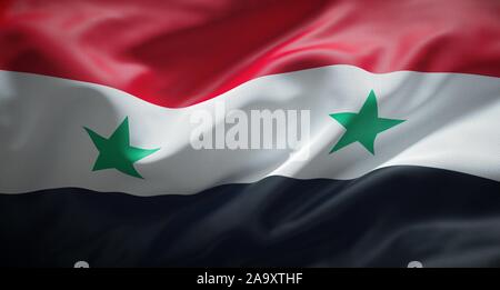 Drapeau officiel de la Syrie Banque D'Images