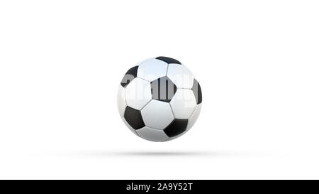 Ballon de soccer isolé sur fond blanc avec l'ombre. Sports Football 3d illustration Banque D'Images