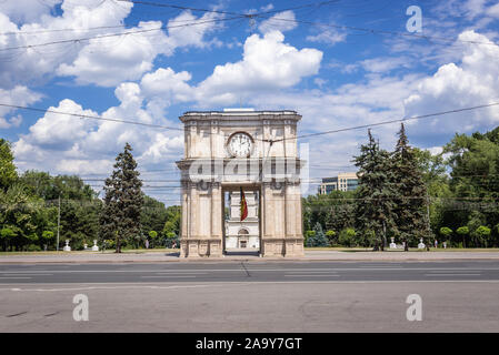 De triomphe sur la Grande Assemblée Nationale Square - place centrale de Chisinau, capitale de la République de Moldova Banque D'Images