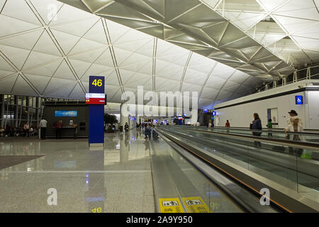 Zone de départ de l'aéroport de Hong Kong Banque D'Images