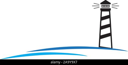 Construction de Phare, phare de logo template Illustration de Vecteur
