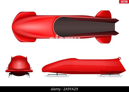 Jeu de bobsleigh à deux athlètes. Illustration de Vecteur