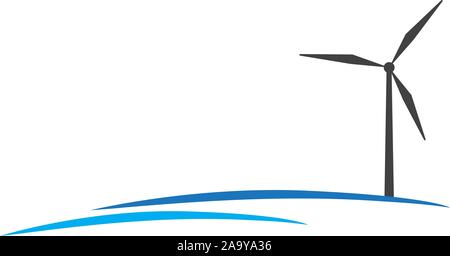 Parc éolien offshore company logo vector icon Illustration de Vecteur