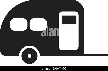 Camping caravane icône sur fond blanc. Télévision. style camping car icône pour votre web site design, logo, l'app, l'assurance-chômage. camping car symbole. Illustration de Vecteur