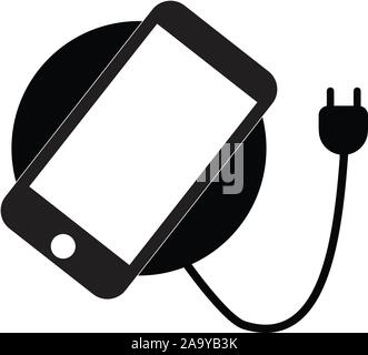 L'icône de charge sans fil pour smartphone sur fond blanc. Télévision. style symbole de charge sans fil. chargement sans fil Smartphone Ouvrez une session. Illustration de Vecteur
