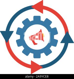 L'icône d'automatisation du marketing. Élément Plat simple de collecte de contenu. L'icône d'automatisation du marketing créatif pour les modèles, les logiciels et les applications Illustration de Vecteur