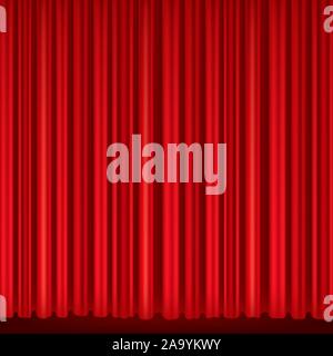 Des rideaux rouges de scène de théâtre. Illustration de Vecteur