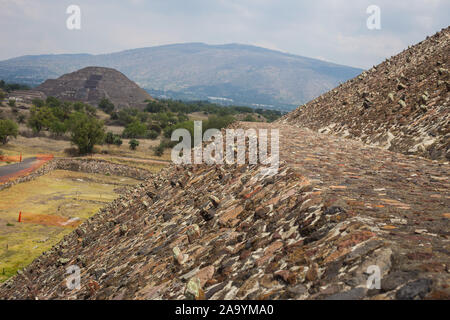 Teotihuacan ruines aztèques du Mexique central. Banque D'Images