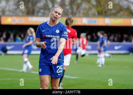 Kingston, au Royaume-Uni. 17 novembre, 2019. Jonna Andersson de Chelsea pendant l'FAWSL match entre Manchester United et Chelsea Chers femmes à la Cherry Red Records Stadium, Kingston, l'Angleterre le 17 novembre 2019. Photo par Carlton Myrie/Premier Images des médias. Credit : premier Media Images/Alamy Live News Banque D'Images