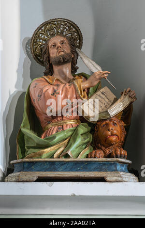 Statue de Saint-Marc, église mère de Saint-Marc évangéliste, Agnone, Isernie, Molise Banque D'Images