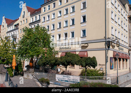 Restaurant Café Éphraïm jusqu'au Nikolaiviertel, mène à l'étape historique de la cathédrale de Berlin Allemagne Banque D'Images