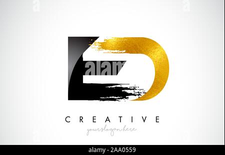 Lettre de coup de pinceau avec Design et moderne en 3D Illustration vectorielle. Illustration de Vecteur
