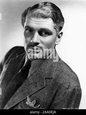 LAURENCE OLIVIER Portrait publicitaire comme Maxim de Winter dans REBECCA 1940 réalisateur alfred hitchcock roman Daphné du Maurier producteur David O. Selznick Selznick International Pictures / United Artists Banque D'Images