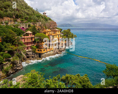 Villas de luxe à proximité de Portofino, Italie Banque D'Images