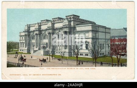 Carte postale illustrée du Metropolitan Museum of Art, 5e Avenue, New York City, publié par Detroit Photographic Co, 1903. À partir de la Bibliothèque publique de New York. () Banque D'Images