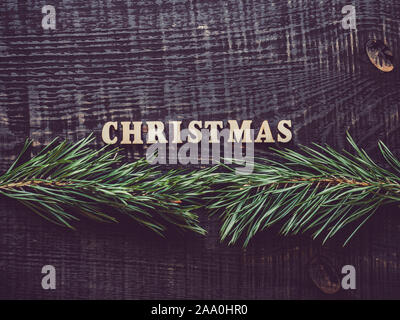 Noël. Lettres de l'alphabet sur une carte Banque D'Images