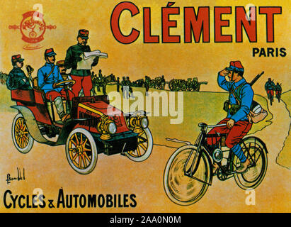 Une carte postale française illustrant les modes de transport utilisés sur le front occidental pendant la Première Guerre mondiale. Banque D'Images