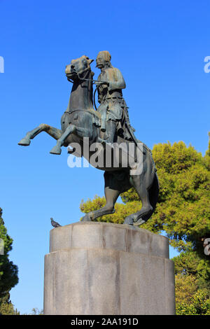 Equestrian Monument au général Georgios Karaiskakis (1780-1827), commandant militaire et un chef de la guerre d'Indépendance grecque à Athènes, Grèce Banque D'Images