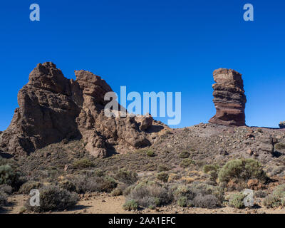 Rock formations à Roques de Garcia dans le Parc National du Teide à Tenerife, Îles Canaries, Espagne Banque D'Images