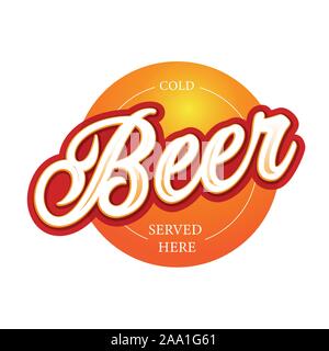 Craft Beer sign lettrage label Illustration de Vecteur