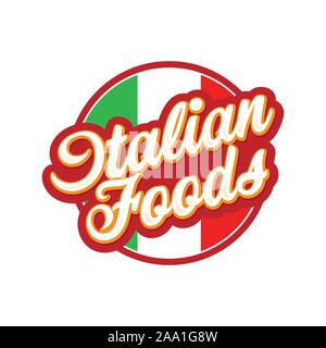 Aliments italiens sign vector lettrage Illustration de Vecteur