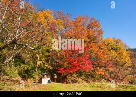 Tomuraushi Onsen, feuillage de l'automne Banque D'Images