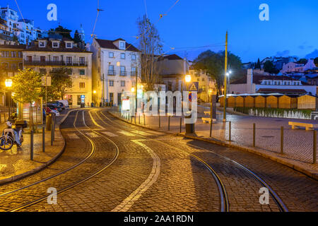 Lisbonne Portugal nuit ville d'Alfama à Lisbonne Banque D'Images