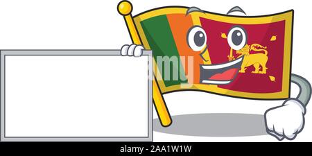 Drapeau Sri lanka avec mascotte avec caractère en conseil Illustration de Vecteur