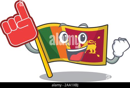 Doigt de mousse sur la caricature de caractères d'un drapeau sri Lanka Illustration de Vecteur