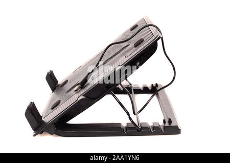 Notebook Stand sur un fond blanc. Banque D'Images