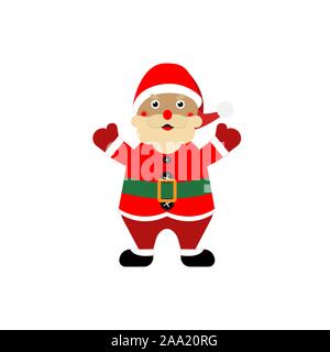 Père Noël dessin animé sur un fond blanc, isolé. Vector illustration. Illustration de Vecteur