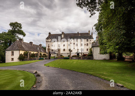 Traquair House, Innerleithen, près de Peebles, Scottish Borders, au Royaume-Uni. Le plus ancien accueil en Ecosse. Banque D'Images