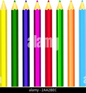Beaux crayons arrière-plan. De beaux crayons de couleur. arrière-plan. Illustration de Vecteur