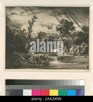 Titre et date de l'Oeuvre de Ch. Jacque catalogue de ses eaux-fortes et pointes sèches / dressé par J.J. Guiffrey. Holdings contrôlés à l'exemplaire de l'Oeuvre de Ch. Jacque catalogue de ses eaux-fortes et pointes sèches / dressé par J.J. Guiffrey. Fait partie d'eaux-fortes et pointes sèches par Charles Jacque dans Samuel Putnam Avery Collection. Citation/Référence : G249 ; [L'orage.] Banque D'Images