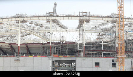 Une vue générale de l'Al Thumama Stadium, Doha, Qatar. Le stade en construction sera un lieu pour la Coupe du Monde FIFA 2022 . PA Photo. Photo date : lundi 30 septembre, 2019. . Crédit photo doit se lire : Mike Egerton/PA Wire. Banque D'Images